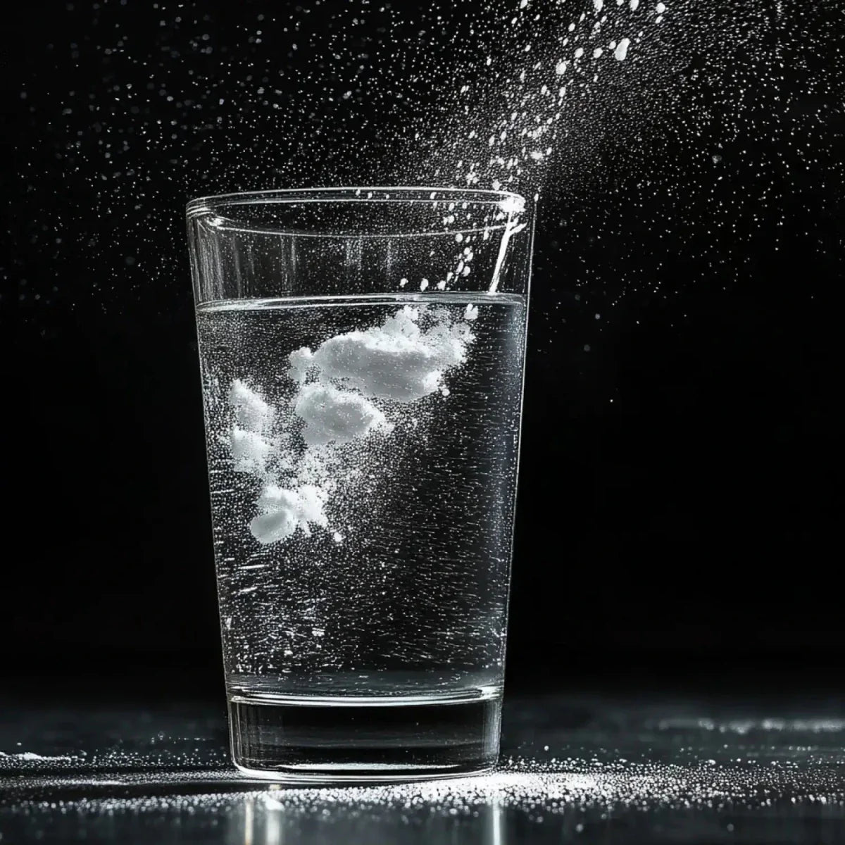 Pulver in Wasserglas