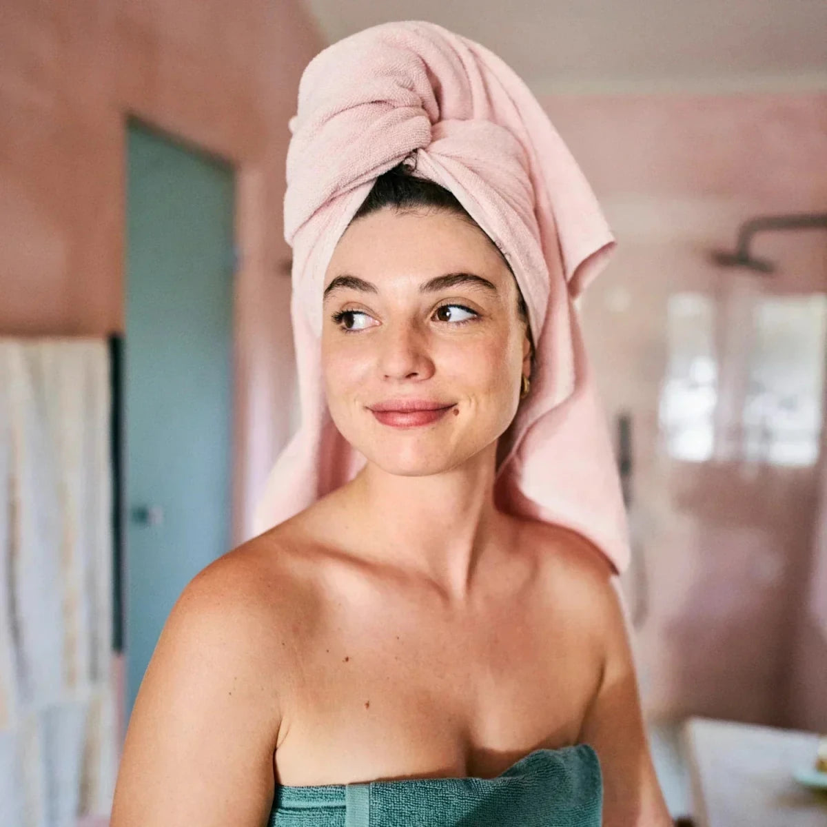 B Vitamins: Woman with towel on head