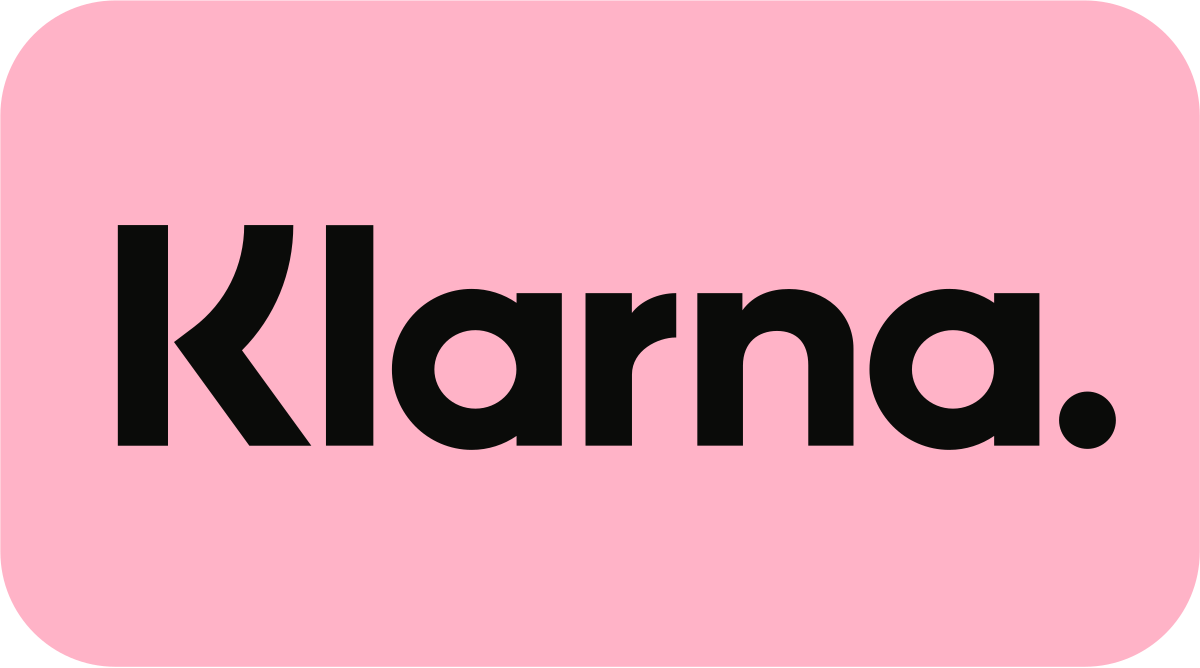 Klarna-Logo mit fettem schwarzem Text und subtilen natürlichen Elementen, die nahtlos in den Schriftzug integriert sind.